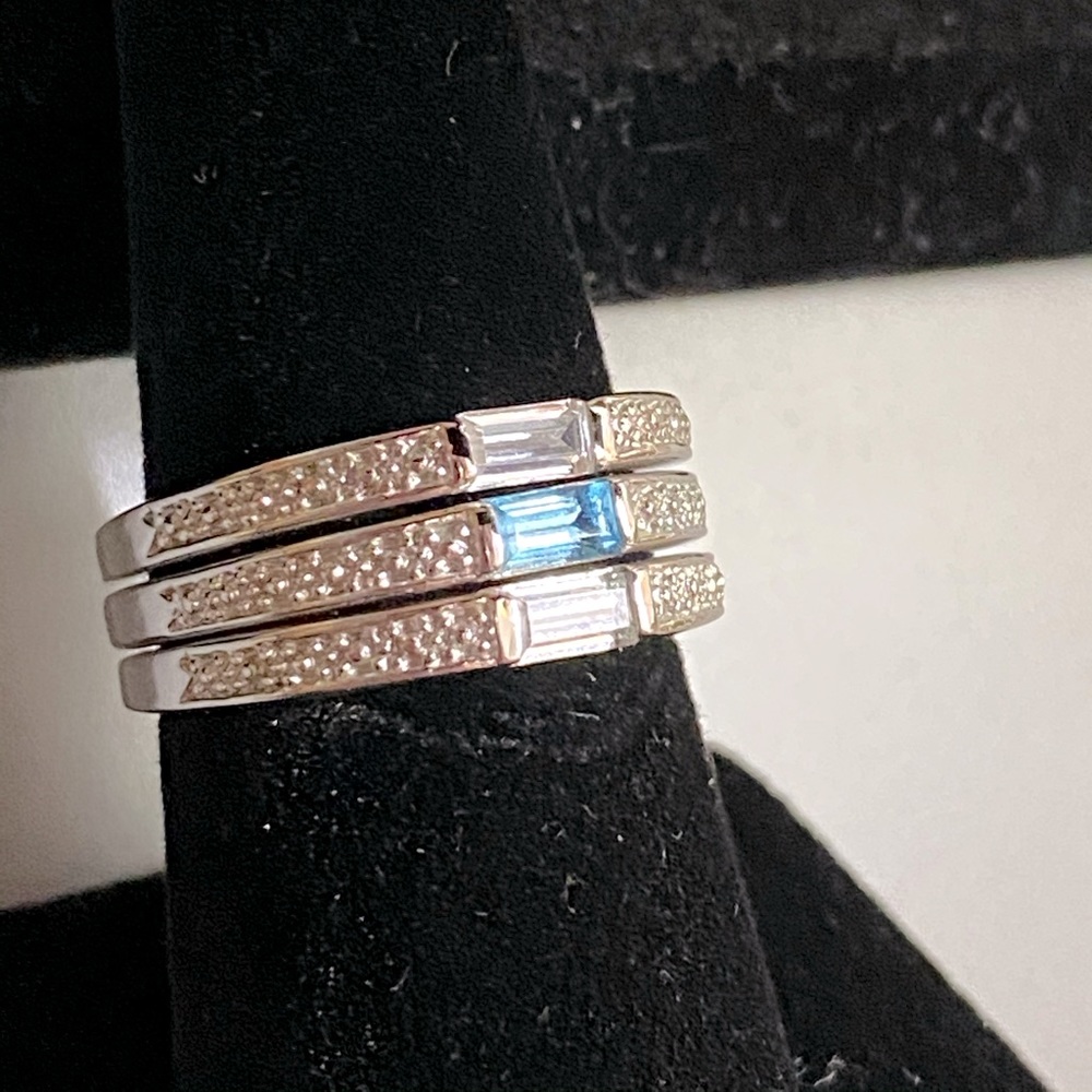 JTV Sterling silver ring set stackable SZ 7.5